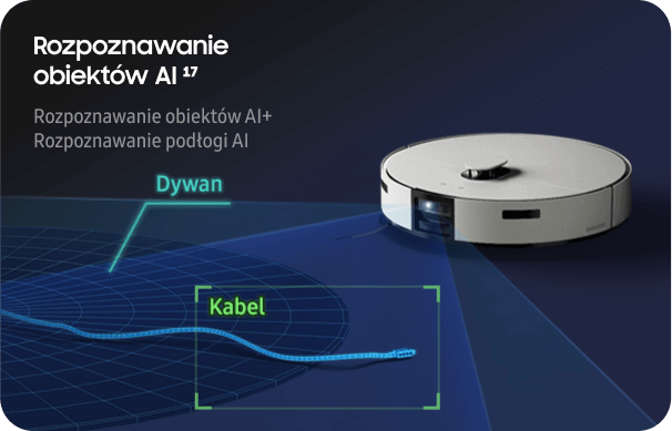 Samsung VR7MD97714G/GE rozpoznawanie obiektów i typu podłogi Samsung VR7MD97714G/GE rozpoznawanie obiektów i typu podłogi
