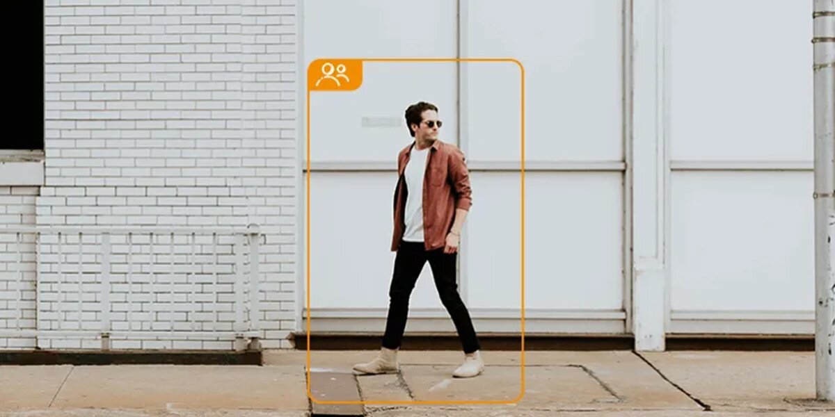 Kamera IMOU Bullet 2E 5MP Zewnętrzna, Wi-Fi / LAN, rewolucja, ignorowanie, AI, powiadomienia, idąca osoba jest wykryta przez kamerę