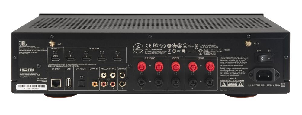Amplituner JBL MA510 zlacza lacznosc hdmi wyjscia bluetooth