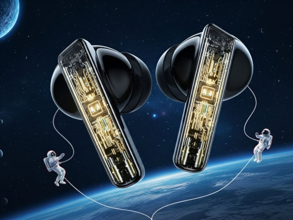 Słuchawki dokanałowe AWEI T52 Pro2
			słuchawki na tle kosmosu przezroczysta kapsuła efekty świetlne futurystyczny sprzęt audio