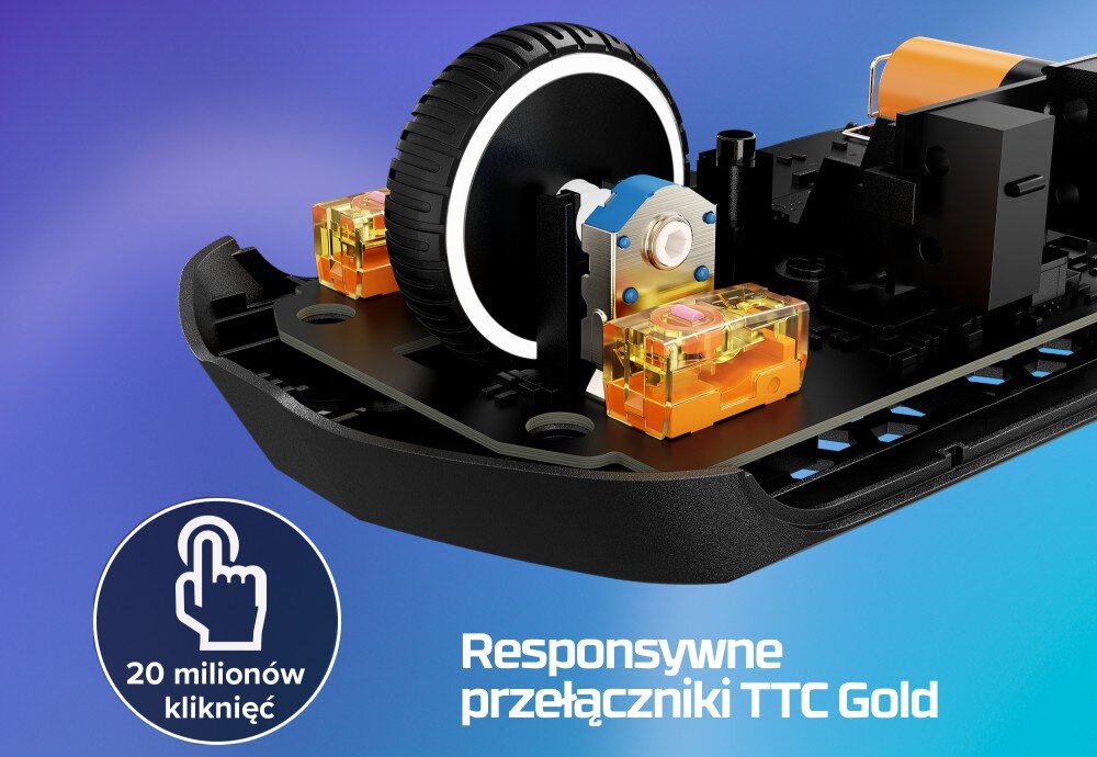 Mysz HYPERX Pulsefire Haste 2 Core Czarny przełączniki żywotność wytrzymałość