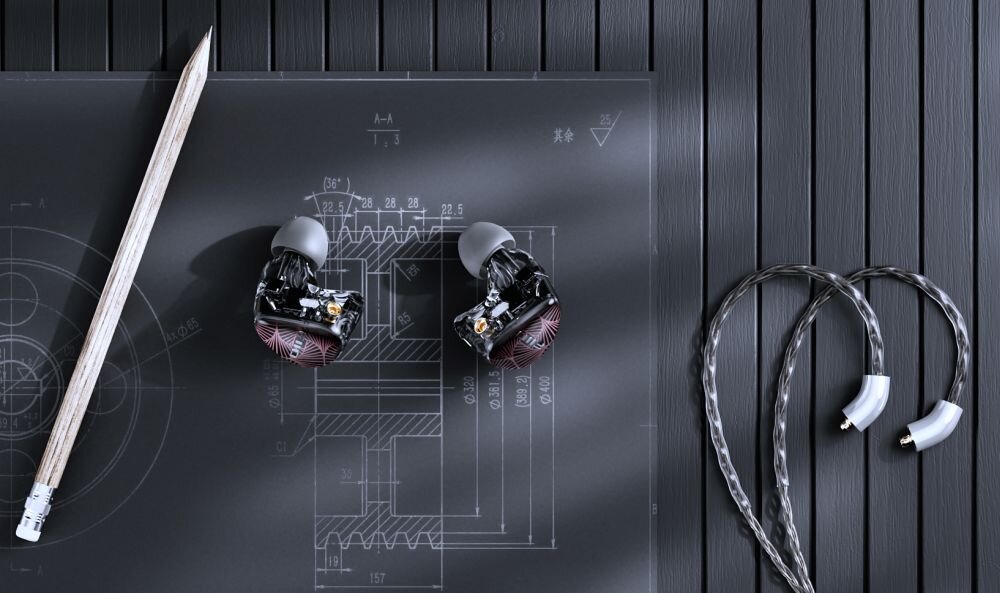 Słuchawki dokanałowe FIIO FX15 - akcesoria, etui, koncowki, dopasowanie, etui na tle