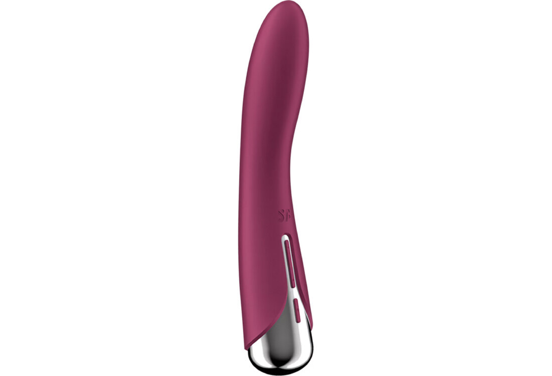 SATISFYER SPINNING VIBE 1 Obrotowy Wibrator Czerwony przyjazne materiały zakrzywiony trzon zaokrąglona końcówka wysoka jakość silikon