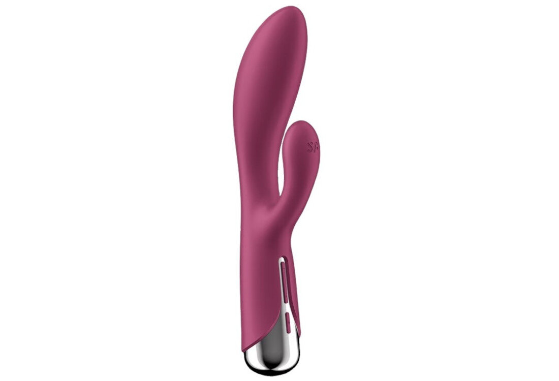 SATISFYER SPINNING RABBIT 1 Rotujący Masażer Punktu G i Łechtaczki z Wibracją Czerwony Wysoka jakość miękki silikon medyczny higiena dopasowanie stymulacja