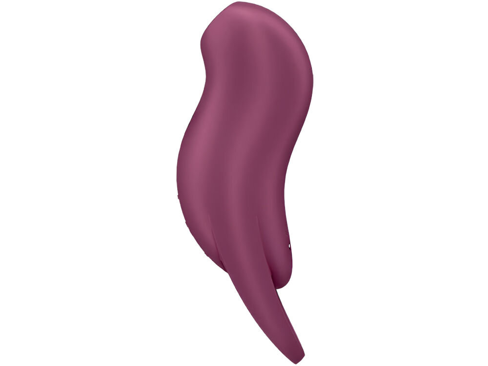 SATISFYER POCKET PRO 1 Masażer Bezdotykowy Łechtaczki z Wibracją  Fioletowy masażer fioletowy kolor leży bokiem białe tło niewielkie rozmiary (13,9 x 5,25 x 4,71 cm) ergonomiczny kształt w torebce czy walizce towarzysz podróży praktyczny uchwyt w formie pierścienia przyjazny dla skóry silikon funkcjonalność i estetyka