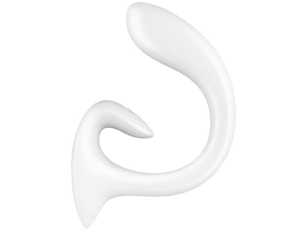 SATISFYER G FOR GODDESS 1 Masażer Punktu G z Wibracją  Biały zbliżenie na trzon w kolorze białym na białym tle z miękkiego, przyjaznego dla skóry silikonu medycznego komfort podczas używania materiał higieniczny, łatwy do czyszczenia delikatny dla ciała wodoodporność (IPX7) pod prysznicem w wannie elastyczność i plastyczność dopasowany do Twojego ciała 