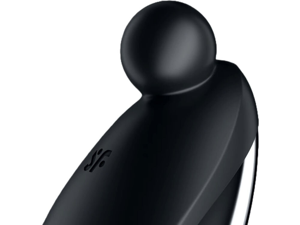 SATISFYER SPOT ON 2 Wibrator Łechtaczkowy Czarny czarny wibrator kulka błyszcząca obudowa białe tło subtelna elegancja funkcjonalność najczulsze punkty głębokie intensywne doznania elastyczna, okrągła końcówka wykonana z miękkiego silikonu medycznego komfort i higiena 12 zróżnicowanych programów wibracyjnych intuicyjne przyciski +/- różne poziomy przyjemności dostosowanie do własnych pragnień 