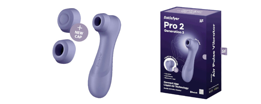 SATISFYER PRO 2 GENERATION 3 Masażer Łechtaczki Bezdotykowy z Wibracją i Aplikacją Fioletowy
