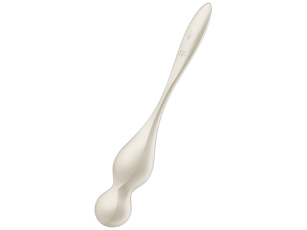 SATISFYER LOVE BIRDS 1 Kulki Do Ćwiczenia Mięśni Kegla Białe intensywne doznania kulki w kolorze białym białe tło
