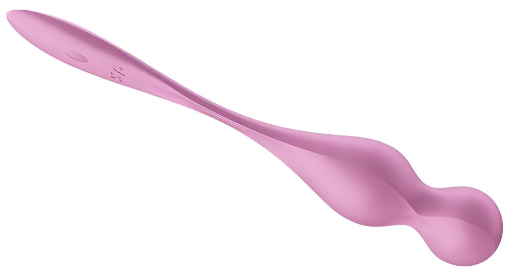 SATISFYER LOVE BIRDS 1 Kulki Do Ćwiczenia Mięśni Kegla  Różowe kulki w kolorze różowym leżą bokiem białe tło intensywniejsze orgazmy większą satysfakcję seksualną 12 domyślnych programów wibracji możliwość edycji za pomocą aplikacji tworzenie własnych wzorców drgań zsynchronizowanie wibracji z ulubioną muzyką wyjątkowe zmysłowe przeżycia 