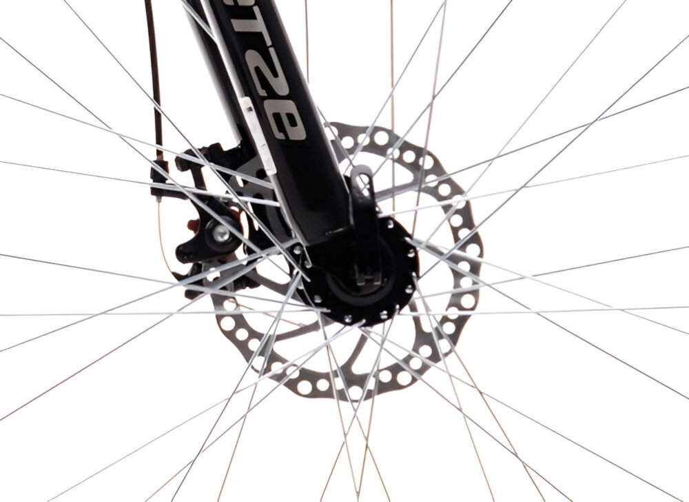 Rower górski MTB GOETZE Define M17 29 cali męski Czarny podstawa bezpieczenstwa hamulce tarczowe mechaniczne na kazde warunki pogodowe na kazda trase bardzo duza sila hamowania z przodu z tylu podwojny pakiet bezpiecznego hamowania