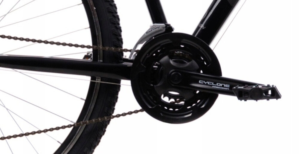 Rower górski MTB GOETZE Define M17 29 cali męski Czarny korba CYCLONE typ 42/34/24T 7-rzędowy wolnobieg GOETZE wytrzyma bardzo duzy nacisk na pedaly