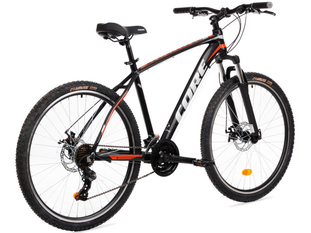 Rower górski MTB GOETZE Core Shadow M17 27.5 cala męski Czarny popularny goral dla sportowcow uniwersalny dla amatorow zwrotny latwo wchodzi w zakrety do jazdy w miescie za miastem w lesie na latwym i trudnym gorskim szlaku w niezbyt grzaskim blocie nie za glebokim piachu