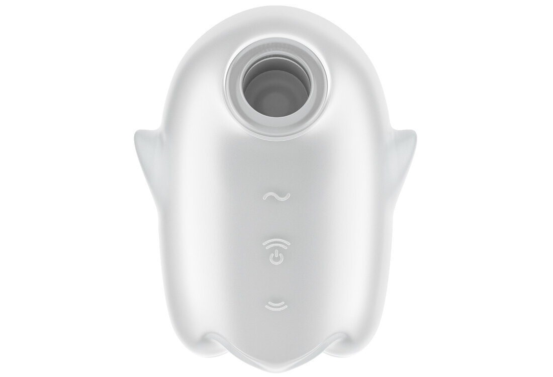 SATISFYER GLOWING GHOST Bezdotykowy Masażer Łechtaczki Biały Technologia stymulacji zabawka erotyczna wibracje technologia Air Pulse fale ciśnienia stymulacja łechtaczka