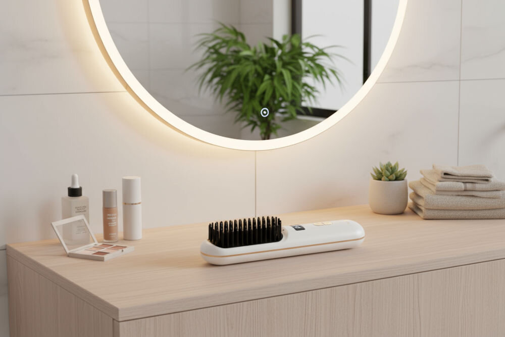 Szczotka prostująca BEAUTYME HSC950W bezprzewodowa z powłoką keratynową