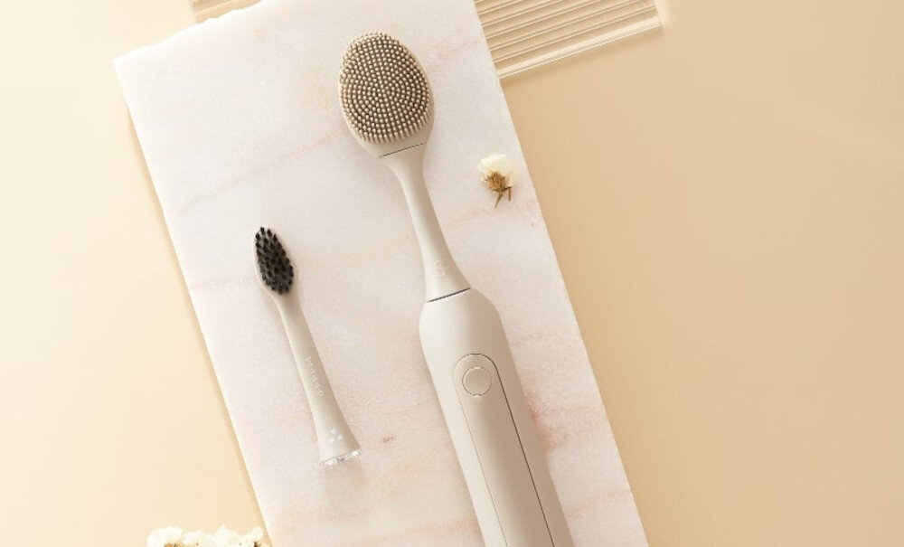 Oryginalna końcówka do szczoteczki SEYSSO Basic Color Face Brush (1 szt.) Stone Beige wygląd design prezentacja wizualizacja Delikatne oczyszczanie skóry