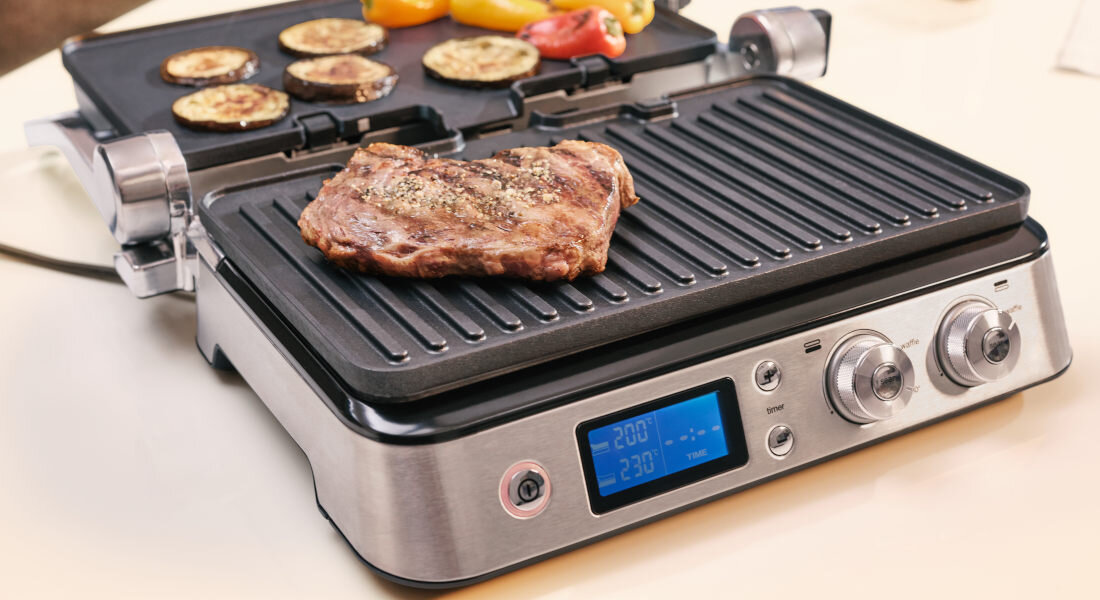Гриль BRAUN MultiGrill 9 CG9043 Black Функція обсмажування соковита, хрустка температура на грилі креветки стейки лосося грудка свинячі відбивні