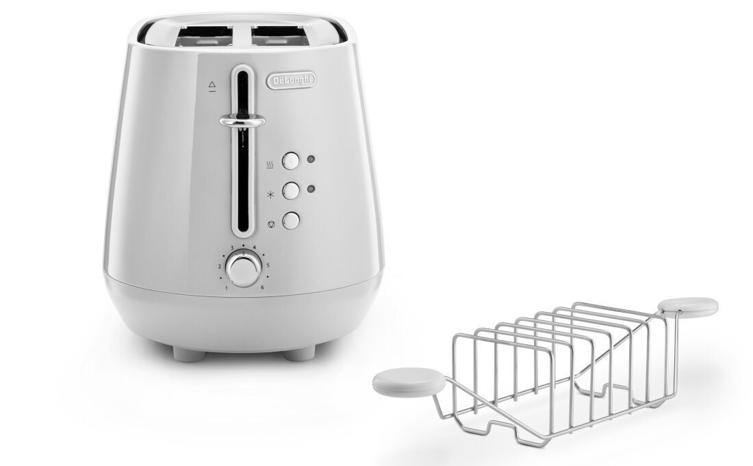 Toster DELONGHI CTY2103.W Eclettica Biały wyjmowany ruszt pieczenie bułeczki croissanty kromki bagietki