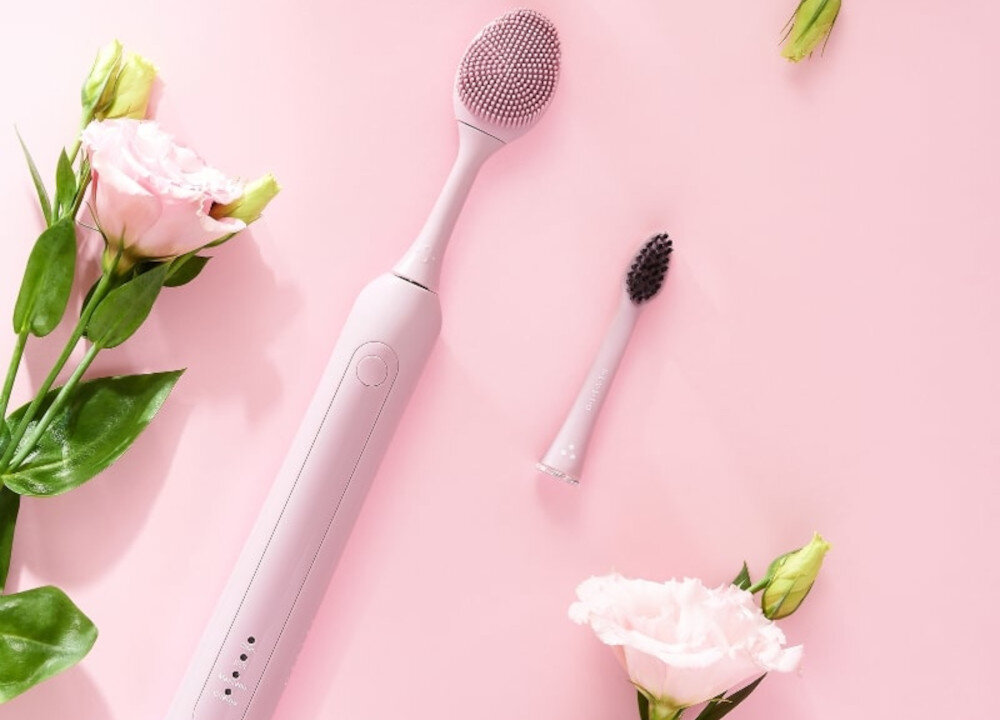 Oryginalna końcówka do szczoteczki SEYSSO Basic Color Face Brush (1 szt.) Misty Rose wygląd design prezentacja wizualizacja Delikatne oczyszczanie skóry