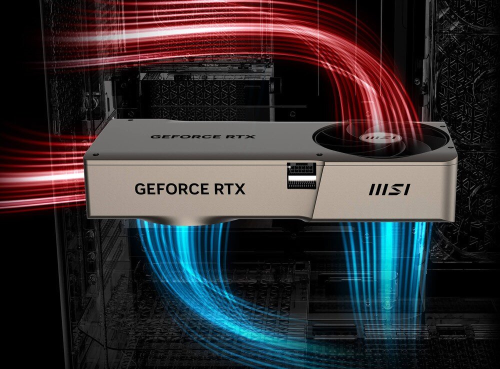 Karta graficzna MSI GeForce RTX 4070 Ti Super Expert 16GB chłodzenie wentylacja odprowadzanie ciepła temperatura
