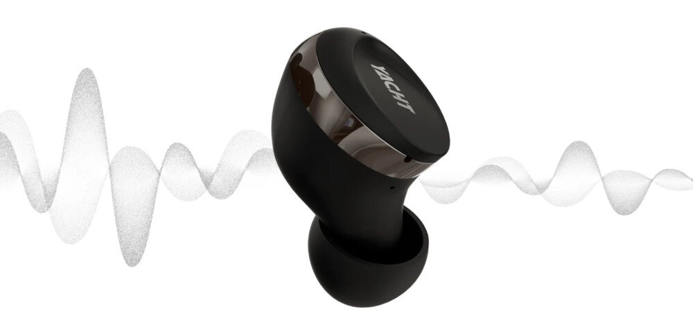 Słuchawki dokanałowe HIFUTURE Yacht dynamiczne basy wyraźne tony, dźwięk przechodzący przez słuchawkę na białym tle