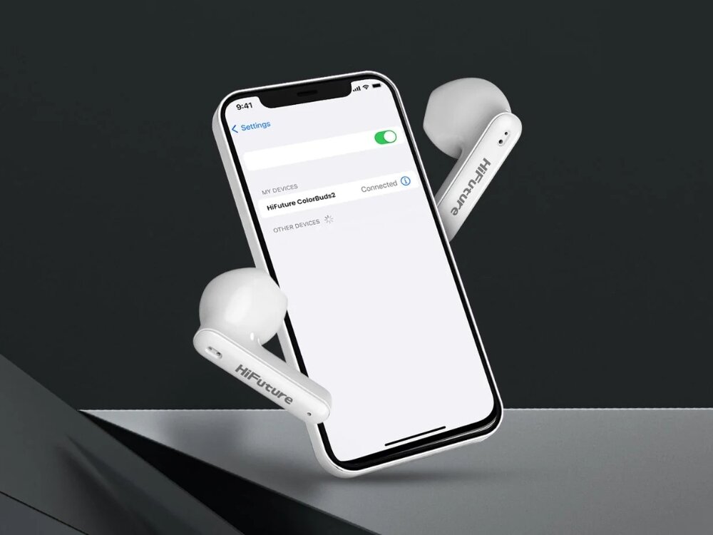 Słuchawki HiFuture Colorbuds2 Bluetooth 5.3 TWS
            słuchawki parowanie bluetooth 5.3 konfiguracja niskie opóźnienia płynne działanie