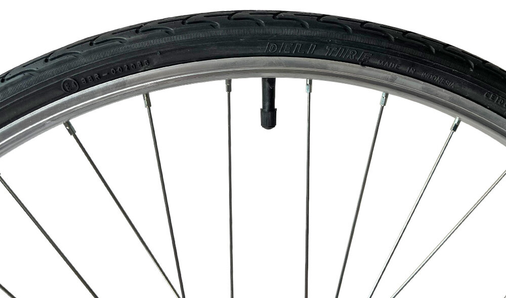 Rower miejski ESPERIA Scirocco Siviglia 6B 26 cali damski Czarno-czerwony kola rozmiar 26 cali latwe pokonywanie roznych przeszkod waskie opony Deli Tire regularne sprawdzanie cisnienia powietrza wartosc na bocznej czesci opony