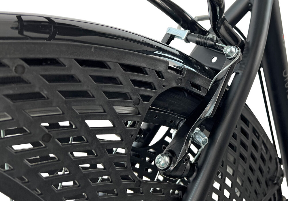 Rower miejski ESPERIA Scirocco Siviglia 6B 26 cali damski Czarno-czerwony szerokie blotniki z przodu i z tylu roweru szeroka powierzchnia tylne kolo specjalna siateczka zapobiega zabrudzeniom