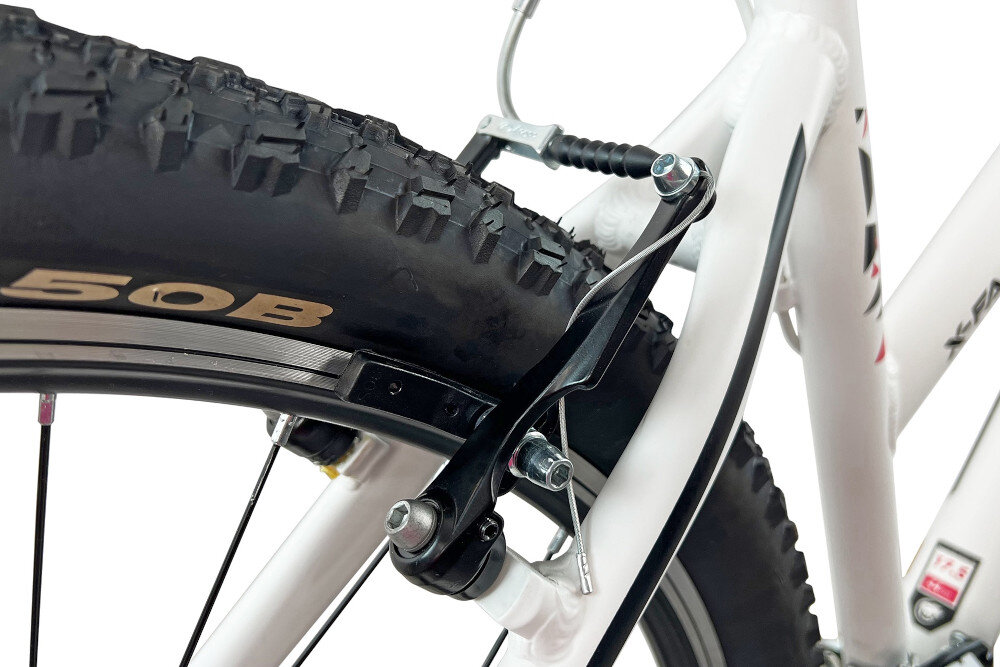 Rower górski MTB ESPERIA 7507D Flash D17 27.5 cala damski Biało-różowy hamulce V-Brake lekkie duza sila hamowania z przodu i z tylu podwojny pakiet bezpieczenstwa