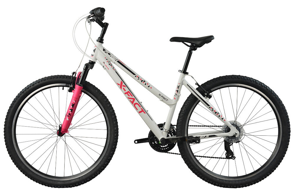 Rower górski MTB ESPERIA 7507D Flash D17 27.5 cala damski Biało-różowy specjalne gwinty do przymocowania uchwytu na bidon dzwonek
