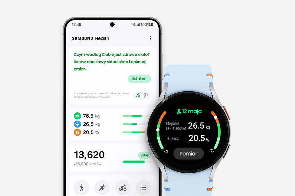 pomiar składu ciała za pomocą Galaxy Watch FE pomiar składu ciała za pomocą Galaxy Watch FE