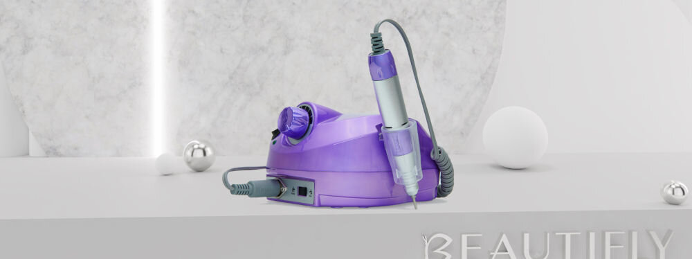 Frezarka do paznokci BEAUTIFLY Allura Nails wyjątkowa precyzja manicure pedicure wyrównanie wypolerowanie paznokci usuwanie martwego naskórka pozostałości po tipsach efektywność satysfakcja. 