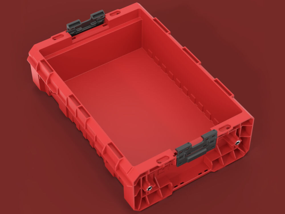 Skrzynia na narzędzia QBRICK Pro Box 2.0 130 Red Ultra HD wymiary 450x310x130 mm pojemność 9L przekątna 465 mm - cała skrzynka widok z góry