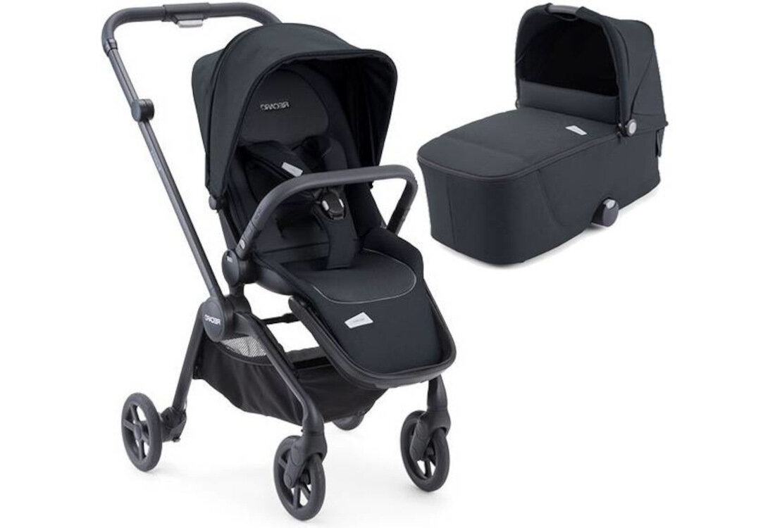 Wózek dziecięcy RECARO Sadena 2w1 Prime Mat Black Regulowany uchwyt pełna amortyzacja dostosowanie wysokość  komfort jazdy powierzchnia