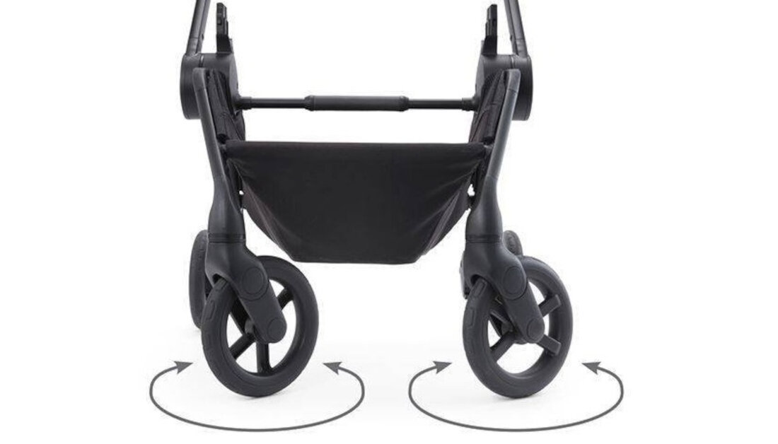Wózek dziecięcy RECARO Sadena 2w1 Prime Mat Black Wytrzymałe lekkie łożyskowane koła manewrowanie 360 stopni opcja zdejmowania kół