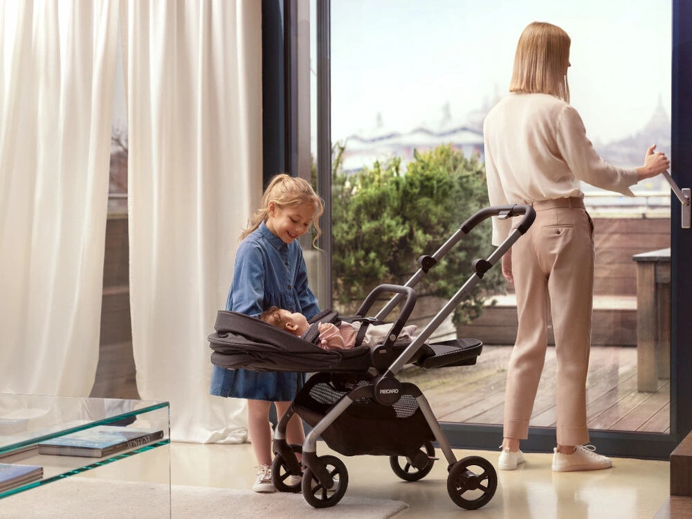 Wózek dziecięcy RECARO Sadena 2w1 Prime Pale Rose Przekładane siedzisko kierunek zmiana podróżowanie ustawienia obsługa
