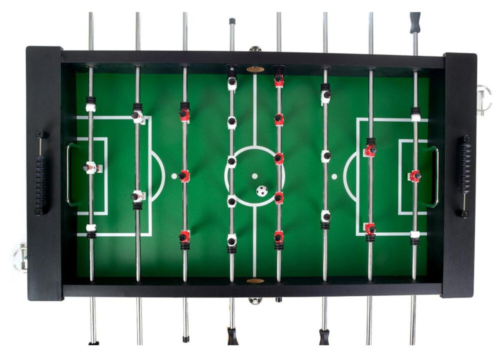 Stół do piłkarzyków ENERO Rival Solid solidna konstrukcja wykonanie płyta laminowana MDF grubość Przelotowe prowadnice stalowe prenty
