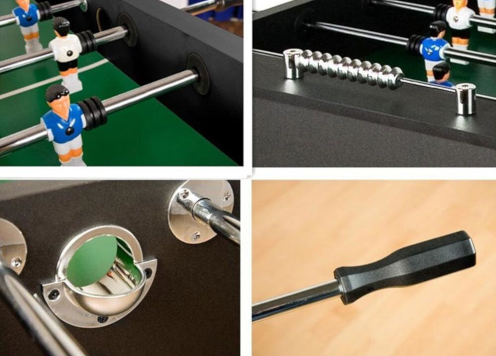 Stół do piłkarzyków ENERO Rival Solid komfort gry 22 piłkarzyki z ABS 8 drążków Antypoślizgowe rękojeści  kontrola gra podwyższone narożniki pola