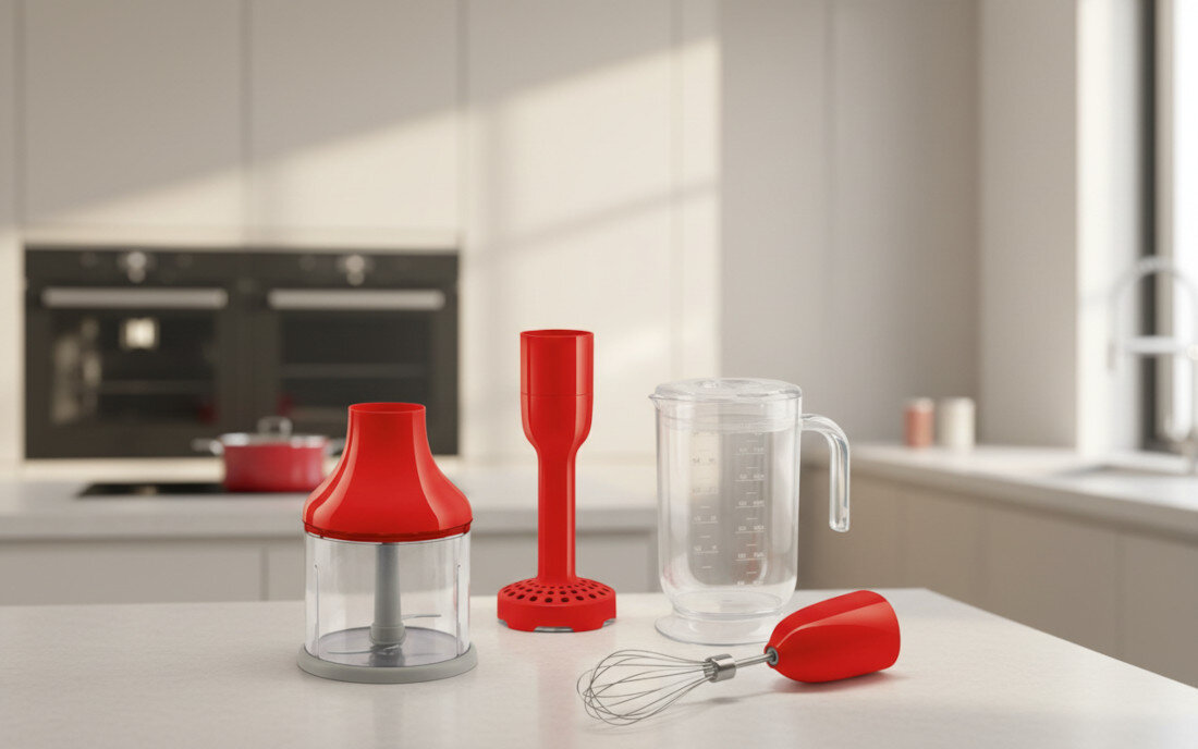 Zestaw akcesoriów SMEG HBAC11RD wygląd prezentacja wizualizacja design tło