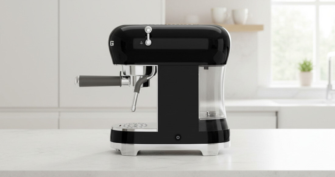 Ekspres SMEG ECF02RDEU Przemyślana pojemność zbiornik ilość woda