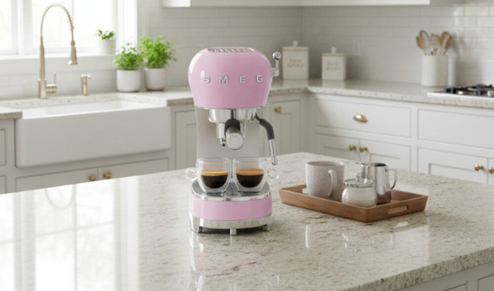 Ekspres SMEG ECF02PKEUU wygląd design prezentacja wizualizacja Domowa strefa espresso