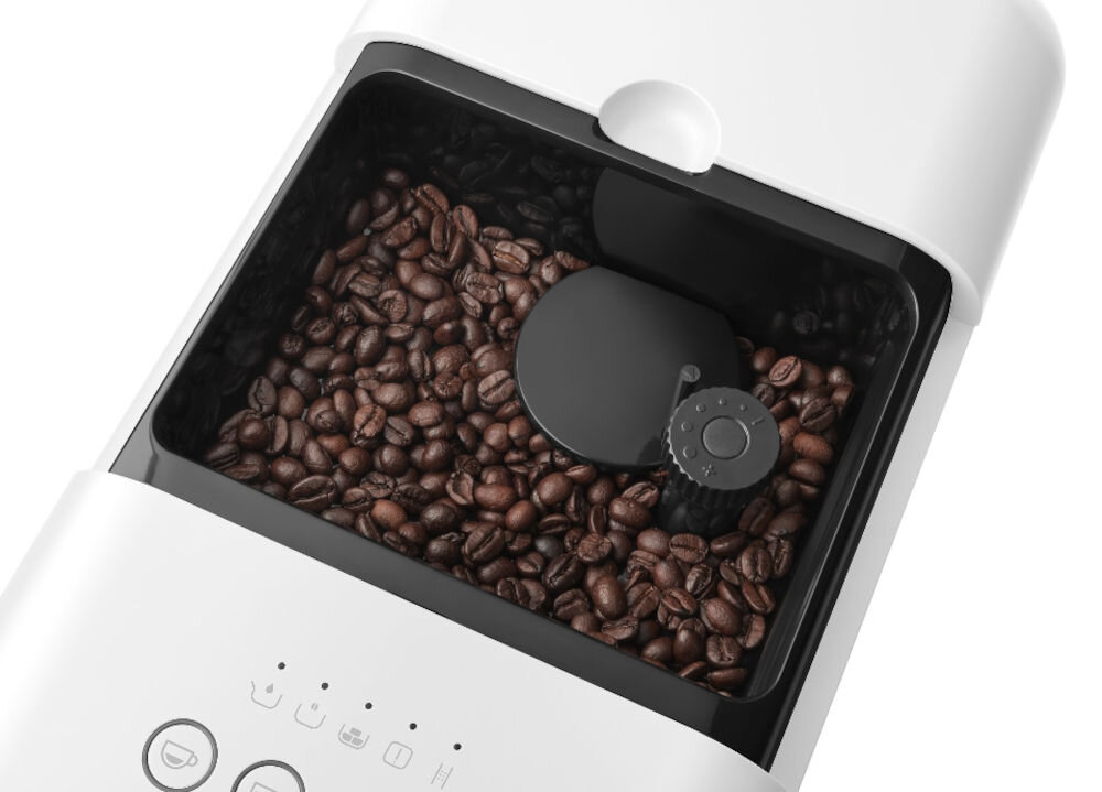 Ekspres SMEG BCC12BLMEU mielenie ziaren na świeżo autentyczny smak regulacja stopnia zmielenia intensywność smaku intensywne espresso delikatniejsze napoje