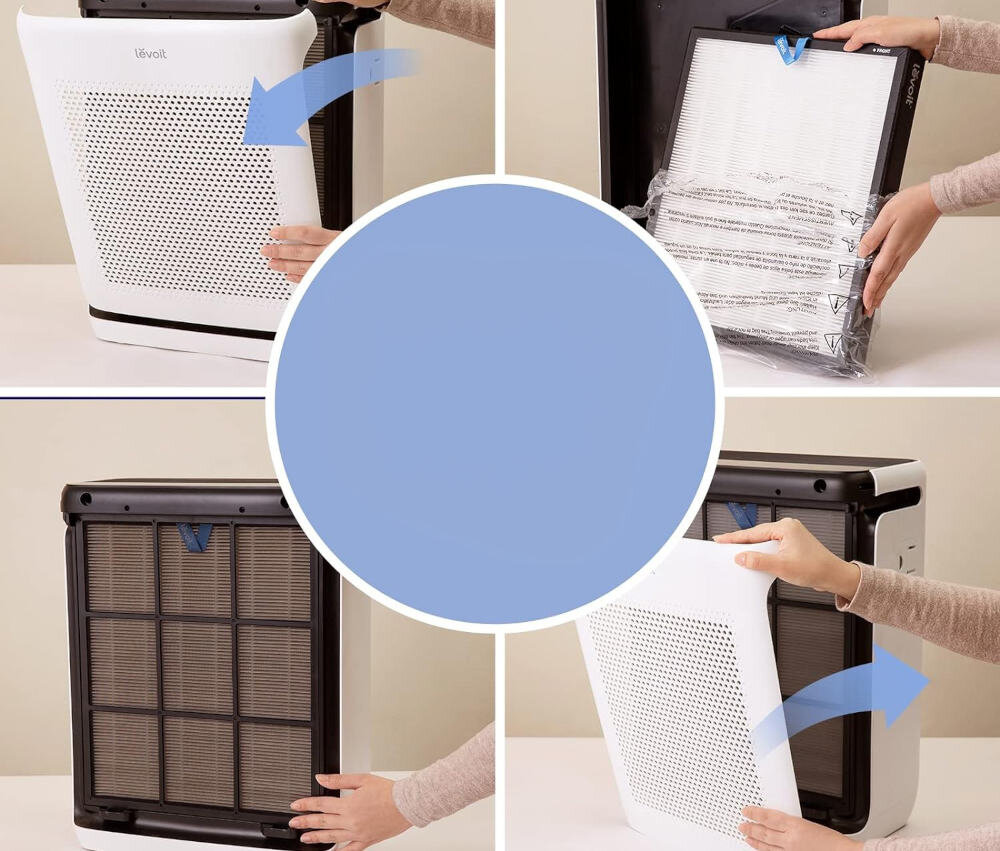 Filtr do oczyszczacza LEVOIT HEACAFLVNEU0096Y Bezproblemowa wymiana demontaż cztery kroki