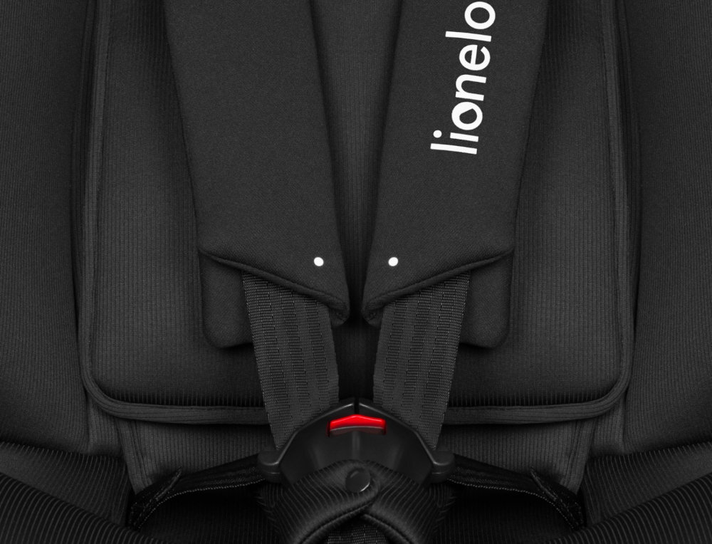 Fotelik samochodowy LIONELO Brave i-Size (0-36 kg) Czarny Magnetyczne pasy ułatwienie zapinanie pasy