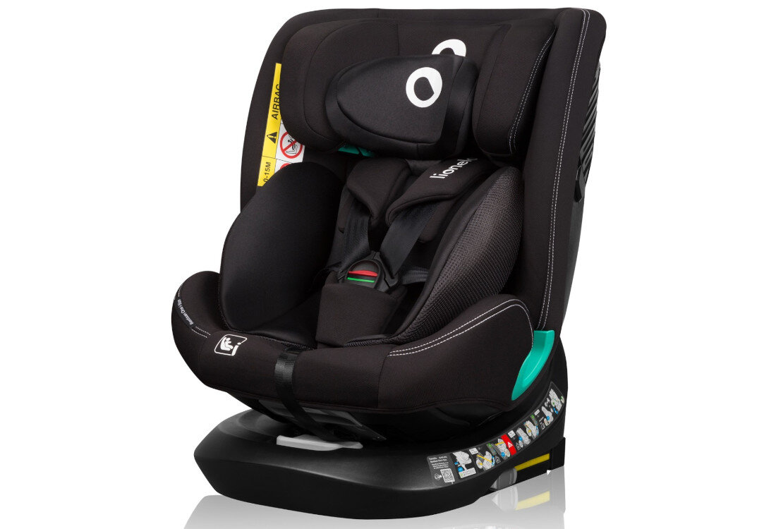 Fotelik samochodowy LIONELO Bastiaan One i-Size (0-36 kg) Czarny bezpieczeństwo dziecko podróż podróżowanie