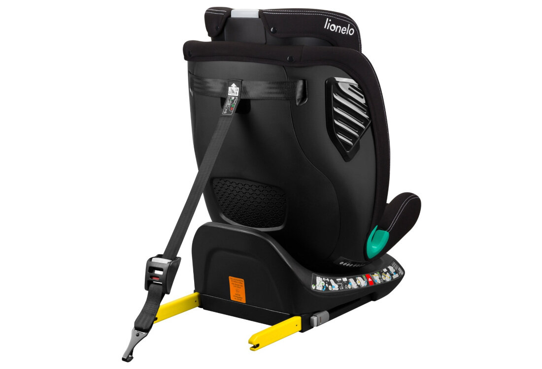 Fotelik samochodowy LIONELO Bastiaan One i-Size (0-36 kg) Czarny Montaż RWF FWF kierunek jazdy wzrost zakres dziecko