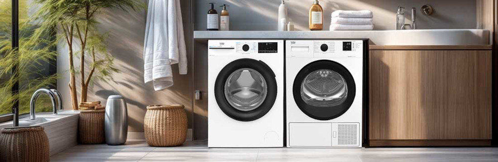 PRALKA BEKO XBM3WFU48415W zestaw duet pralka suszarka łącznik