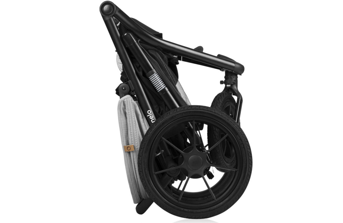 Wózek dziecięcy LIONELO Azura Czarno-szary Łatwe składanie Podwójny system składania transport przechowywanie rozmiar wymiary