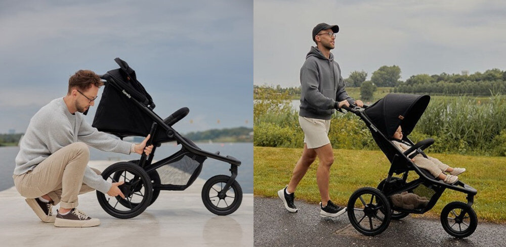 Wózek dziecięcy LIONELO Azura Czarno-szary wiek przeznaczenie Amortyzacja udogodnienia komfort jazda spacer nawierzchnia ochorna