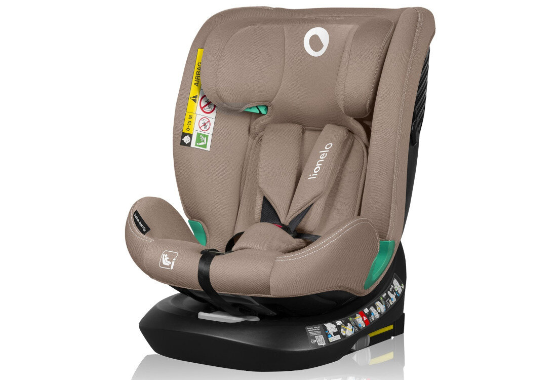 Fotelik samochodowy LIONELO Bastiaan One i-Size (0-36 kg) Beżowy bezpieczeństwo dziecko podróż podróżowanie